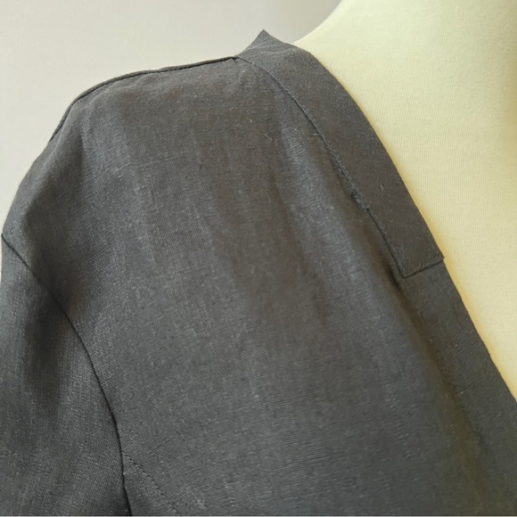 FOIL PLEAT DREAMS JACKET 6 LINEN LIGHTWEIGHT SINGLE CLASP CLOSURE RUFFLE HEM NWT - Picture 6 of 12